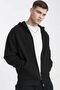 Men's Black Hooded Zipper 3 Three Thread Fleece Kangaroo Oversize Sweatshirt Zip up Hoodie