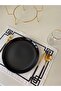 Set of 6 Placemats Geometric Embroidered Black - 4