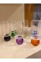 6 Pieces Coffee Side Glasses Colorful Crystal - 2