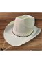 thin cloth cowboy fedora with holes hat drawstring summer unisex women men adult - 2