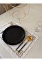 Set of 6 Placemats Geometric Embroidered Gold Glitter - 4