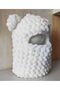 Stylish White Puffy Snow Mask, Soft, Beanie and Neck Collar Design, Hat, Winter, Beret, Balaclava - 2