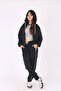 3-piece hooded crop jacket\crop t-shirt\ ribbed bottom-girl's tracksuit set - 2