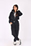 3-piece hooded crop jacket\crop t-shirt\ ribbed bottom-girl's tracksuit set - 3