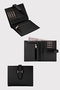 Helsinki Black Women's Card Holder Wallet with External Belt Closure and Coin Compartment
