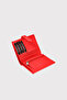 Helsinki Red Women's Card Holder Wallet with External Belt Closure and Zipper Coin Eyes - 4