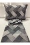 Teenager's Room and Children's Room Gray Zigzag Parquet Pattern Single Duvet Cover Set with Elastic Sheets - 2