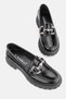 Women's Black Patent Leather Genuine Natural Leather Stone-Finished Loafer Shoes, Size 36-41 - 6