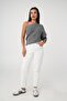 Anthracite Color Single Shoulder Detailed and Ribbed Sleeve Sweater - 2