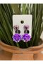 Pinch children's earrings with heart purple roses clips - pinch earrings
