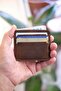 Hara 6 in 1 Real Leather Unisex Card Holder - Keychain Set with Money Compartment - Dark Brown - 2