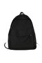 Plain Black School Backpack - 2