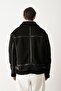 Men's Regular Patterned Suede Coat - 4