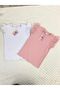 Ruffle Sleeve Detailed 2-Piece Baby Girl Kids T-Shirt-Tops-Zero Sleeve - 4