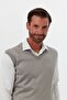 Men's Standard Fit Regular Cut V-Neck Sleeveless Sweater Knitwear Sweater - 7