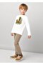 Boy's Velvet Slim Fit Trousers - Cream - 2