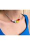 Colorful Rainbow Murano Cube Glass Bead Necklace - 4