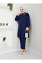 Large Size Double Hijab Set with Pearl Beaded Collar and Cuffs - 3