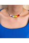 Colorful Rainbow Murano Cube Glass Bead Necklace - 5