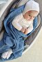 Knitted Baby Blanket for Baby Girl and Boy 85cm X85Cm Basic Hearts Blue - 4