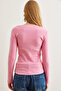 Women's Candy Pink Square Neck Thick Ribbed Raster Blouse Blz- 19002726 - 6