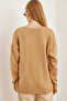 Women's Camel Crew Neck Soft Textured Knitwear Sweater Kzk-19000807 - 6