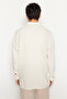 Ecru Oversize Fit Linen Textured Double Pocket Jacket Shirt Tmnss23Go00089 - 7