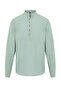 Açık Haki Slim Fit Yarım Patlı Hakim Yaka %100 Pamuklu Keten Görünümlü Gömlek TMNSS20GO0097 - 6