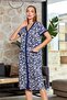 24676 Women's Plus Size Short Sleeve Home Dress-Navy