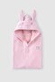 Organic Cotton Towel Baby Pink Poncho Rabbit