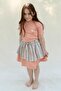 Layered Children's Skirt Green Striped Patterned Organic Cotton