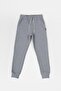 Gray thick cotton elastic waist and leg pocketed 5-6-7-8-9-10-11-12 year old boy's sweatpants