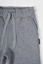 Gray thick cotton elastic waist and leg pocketed 5-6-7-8-9-10-11-12 year old boy's sweatpants - 2