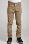 Sports Model Beige Lycra Canvas School Trousers with Hidden Waist Elastic - 3