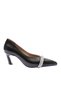 Pointed Toe Silver Stone Black Patent Leather High Heels - 281221085 - 2