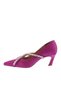 Women's Pointed Toe Top Cross Pearl Heeled Shoes Purple 284621085 - 4