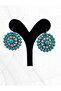 Turquoise Jewelled Hoop Earrings - 4