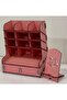 Phone Holder with Gift Drawer-Type Desk Top Pen Holder Organizer Pink (25X23X15Cm) - 2
