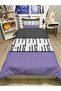 Piano Purple Double-Sided Digital Printed Single Duvet Cover Set - 3