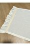 100% Cotton Raw Linen Runner with Ruffles and Lace Edges 40X110 cm