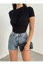 Women's Shoulder and Waist Draped Gathered Crop Blouse