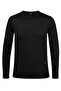 Men's Crew Neck Knitwear Black Sweater Patterned Steel Knit Classic Fit - 5004C