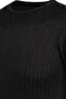 Men's Crew Neck Knitwear Black Sweater Patterned Steel Knit Classic Fit - 5004C - 4