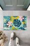 Multi-Purpose Digital Printing Blue Leaf Indoor And Outdoor Door Mat