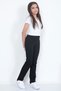 Girl's Black High Waist Stretchy Pipe Leg Trousers - 3