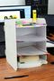 Desktop Wooden File Organizer A4 Document Rack File Holder White Color Model 2