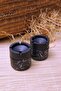 2 Pieces Marble Patterned Odorless Black Glass Ashtray