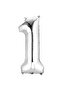 1 Number Foil Silver Balloon Small 35 Cm