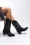 Beicilia Women's Embroidered Western Boots 001288 Black Suede - 5