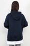 Navy Blue Women's Oversize Hooded Sweatshirt with Skirt and T-Shirt Layer Detail Ribbed Hoodie - 2520 - 4